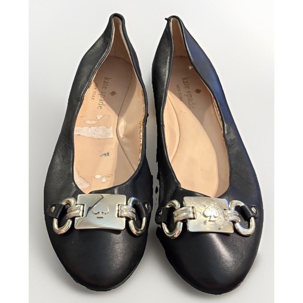 Kate Spade Black Leather Payton Flats WOMENS SIZE 9 B